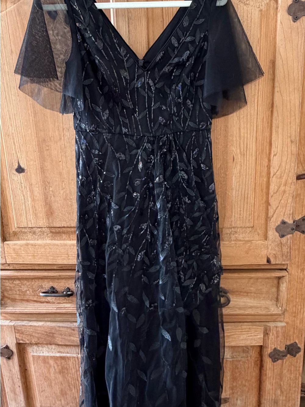 Ever-Pretty Black Sequin High-Low Formal Gown Size 4 Small